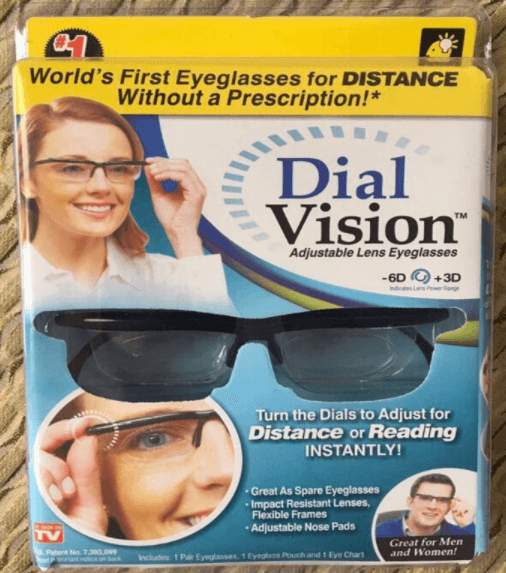 Dial vision adjustable lens eyeglasses